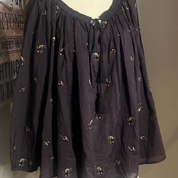 Boho embroidered pheasant blouse by Kyla Seo hand embroidered NWT - Picture 2 of 16